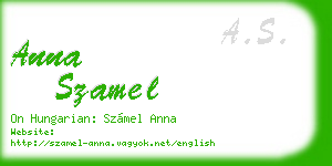 anna szamel business card
