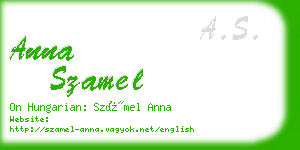 anna szamel business card